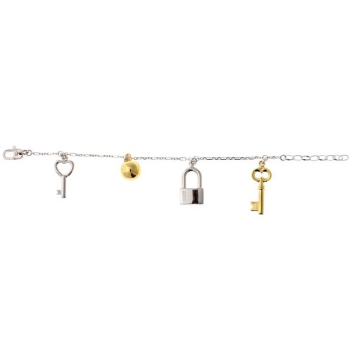 Bracciale argento con charms chiavi e lucchetto Facco Gioielli 
