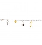Bracciale argento con charms chiavi e lucchetto Facco Gioielli 